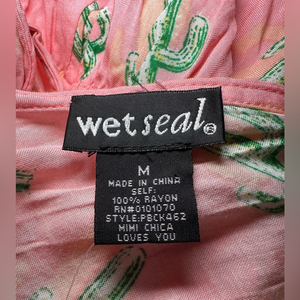 NWT 🌵 Wet Seal Cactus Print Romper Pink Green Summer Beach Cute Boho Festival M - Picture 12 of 13